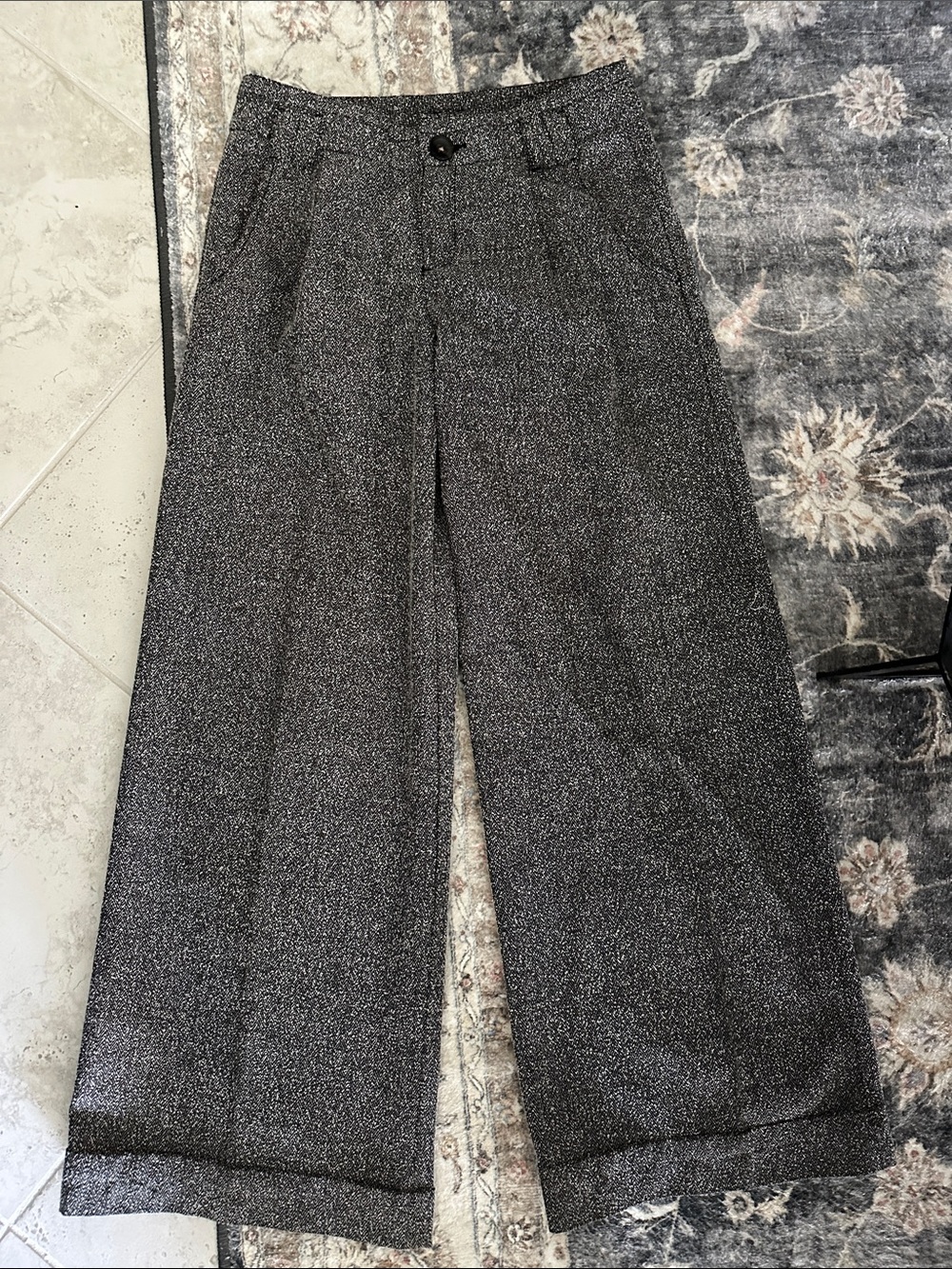 Free People Herringbone Tweed Trousers